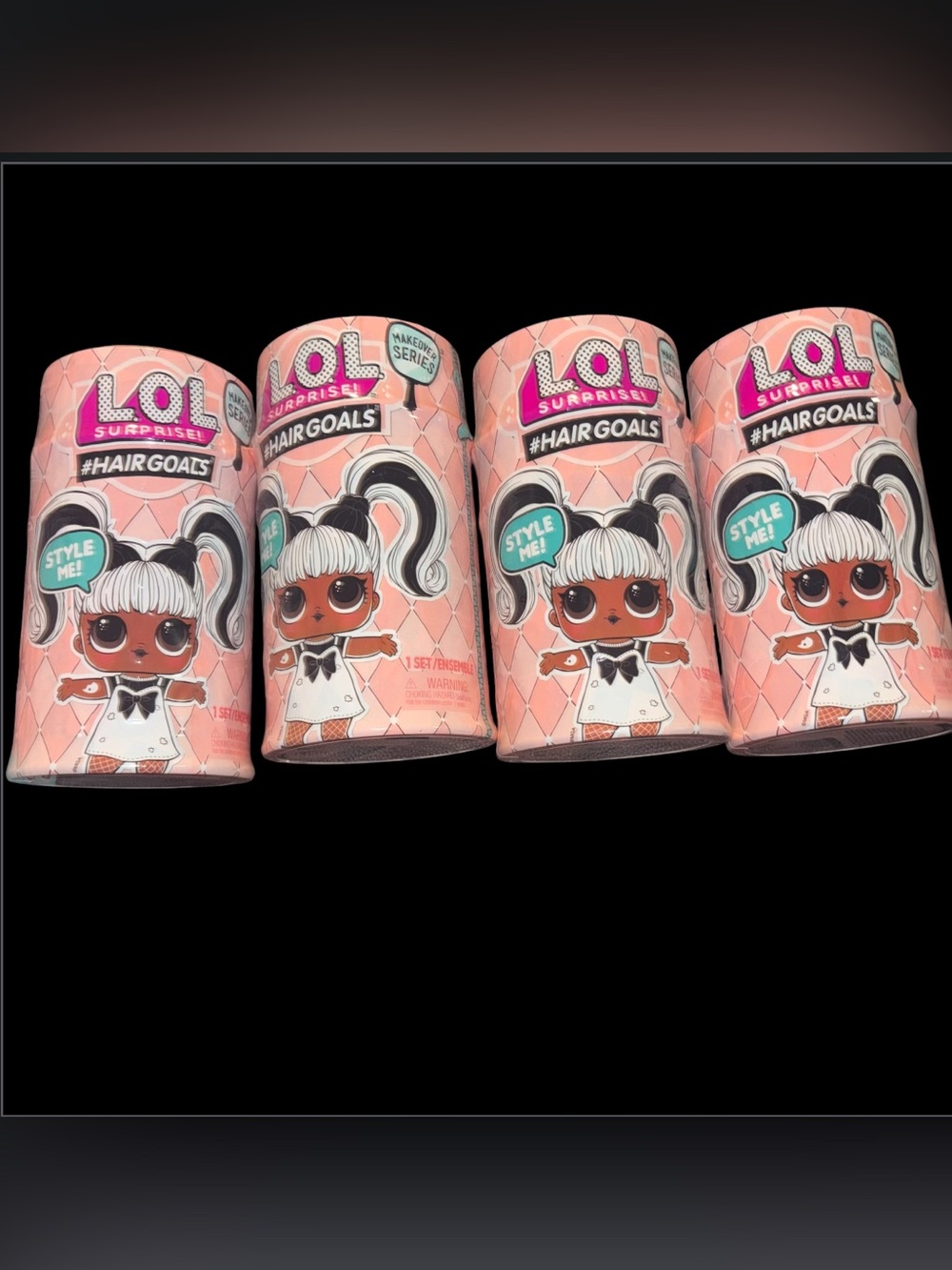 L.O.L. Surprise! Hairgoals Pink Playset Four-Pack with Display